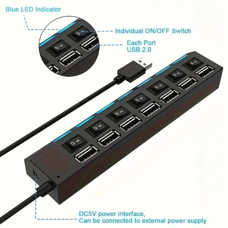 Hub USB 2.0 4/7 ports, adaptat - Laptop Accessories Productivity avis et prix