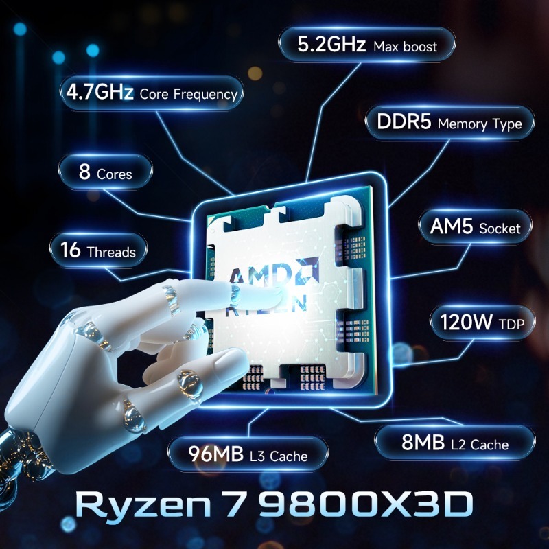 AMD Ryzen 7 9800X3D Processeur - Amd Cpu Ryzen 7 avis et prix
